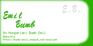 emil bumb business card